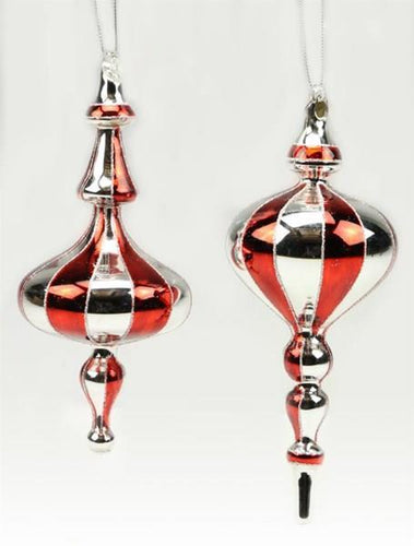 Red & Silver Finial Ornament
