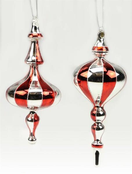 Red & Silver Finial Ornament