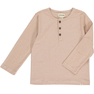 Adams Henley Pumpkin & White Stripe