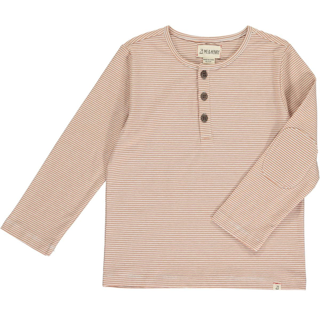 Adams Henley Pumpkin & White Stripe