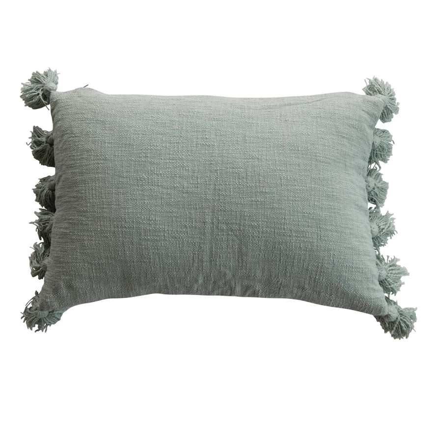 Aqua Lumber Pillow with Tassels