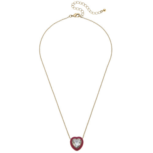 Fuchsia Heart Delicate Necklace