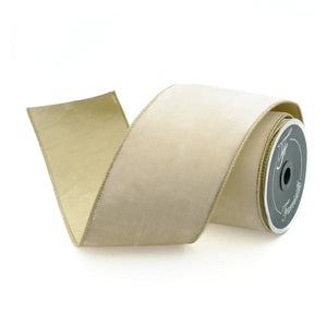 Flashy Velvet Ribbon, Cream