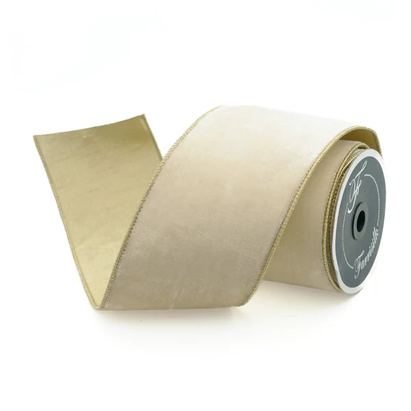 Flashy Velvet Ribbon, Cream