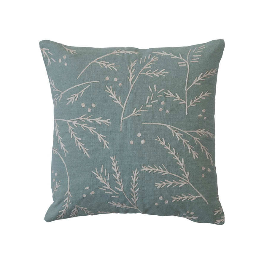 Floral Mint & White Pillow