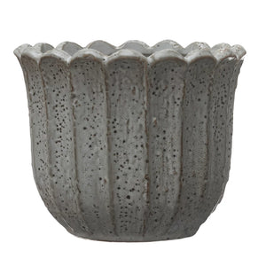 Stoneware Flower Shaped Planter