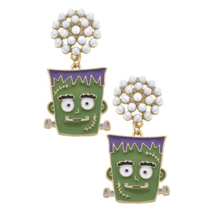 Frankenstein Pearl Cluster Earrings