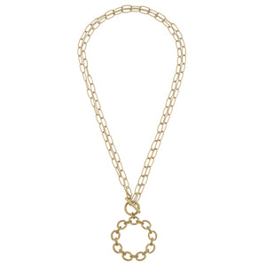 Gold Frozen Chain Pendant Necklace