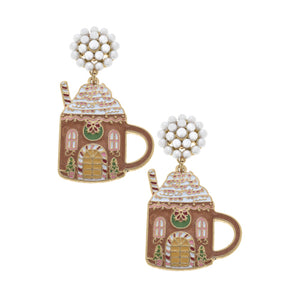 Gingerbread House Mug Earrings