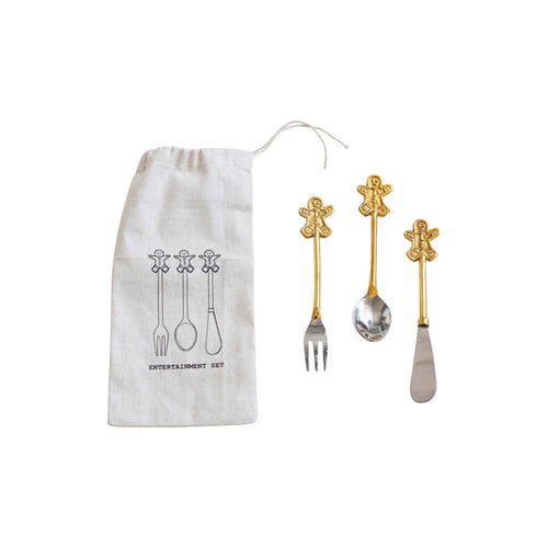 Appetizer Cutlery with Gingerbread Man Handles