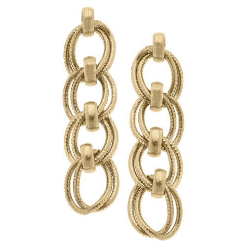 Valerie Gold Double Chain Drop Earrings