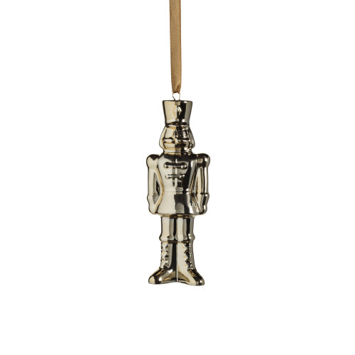 Gold Ceramic Nutcracker Ornament