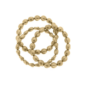 Gold Round Bead Bracelet Set