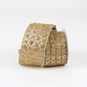Sheer Crystal Ribbon, Gold