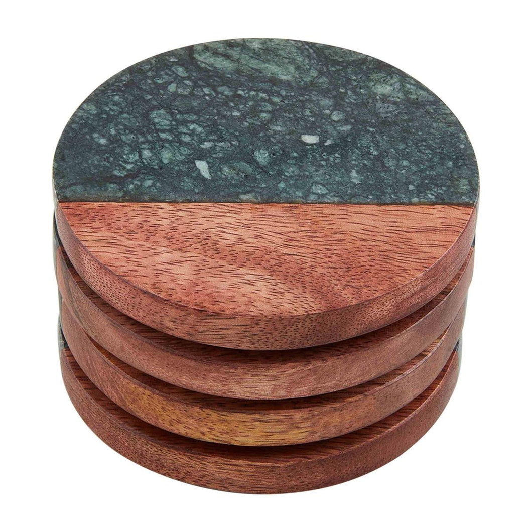 Green Marble Coaster Set