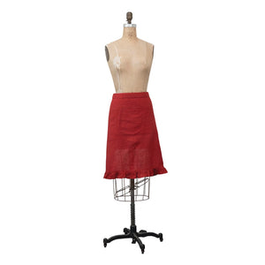 Red Ruffle Half Apron
