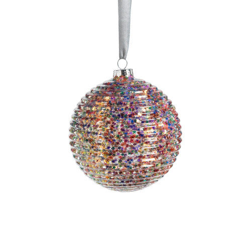 Large Colorful Star Glitter Glass Ornament