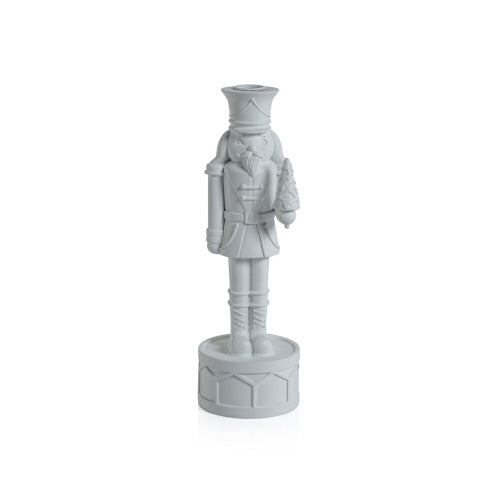 Large White Nutcracker Taper Holder