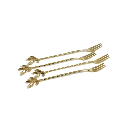 Gold Leaves Cocktail Forks