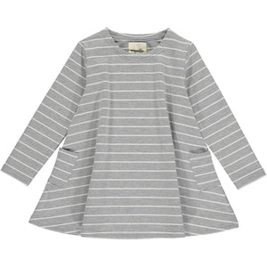 Leena Dress Heathered Gray Stripe