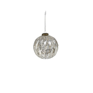 Medium Antique Silver Glass Ornament