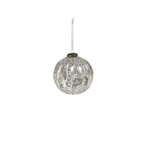 Medium Antique Silver Glass Ornament