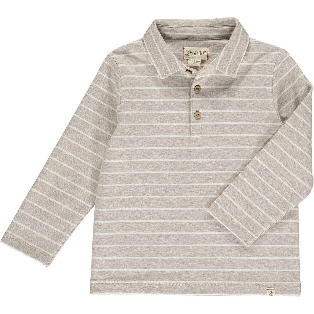 Midway Polo Grey & Cream Stripe