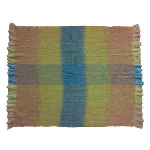 Plaid Woven Fringed Throw