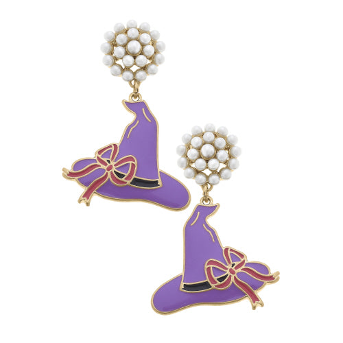 Witch's Hat Pearl Cluster Earrings