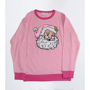 Jolly Pink Santa Sweater Youth