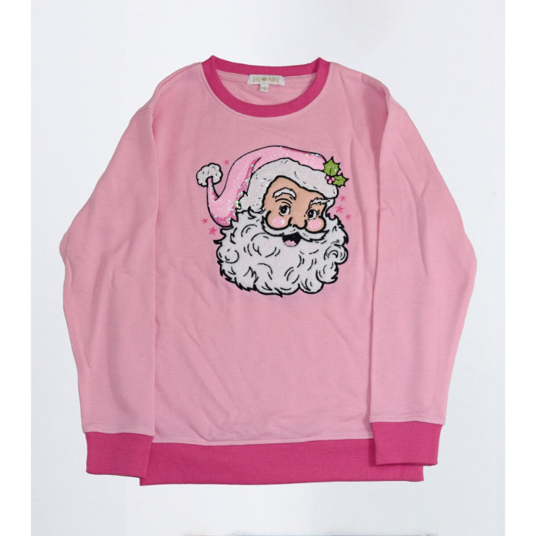 Jolly Pink Santa Sweater Youth