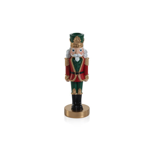 Medium Red & Green Nutcracker Taper Holder