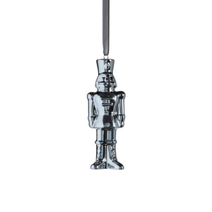 Silver Ceramic Nutcracker Ornament