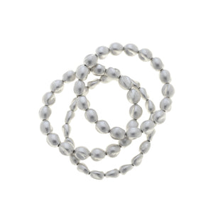Silver Round Bead Bracelet Set