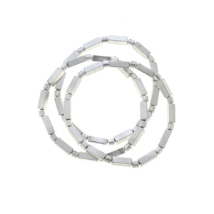 Silver Square Bead Bracelet Set