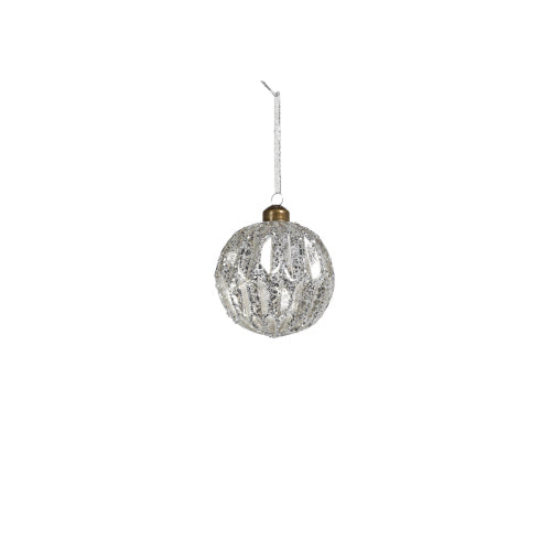 Small Antique Silver Glass Ornament