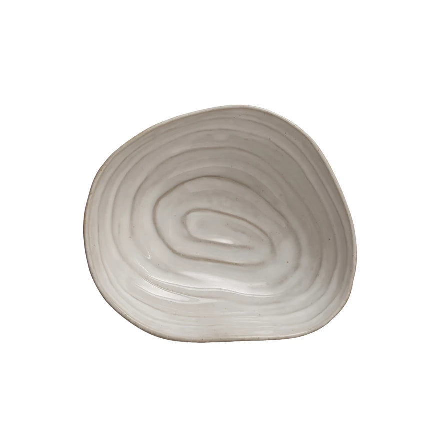 Large Stoneware Shell Bowl