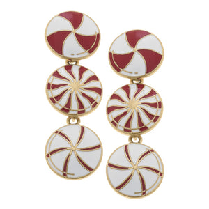 Peppermint Triple Drop Earrings