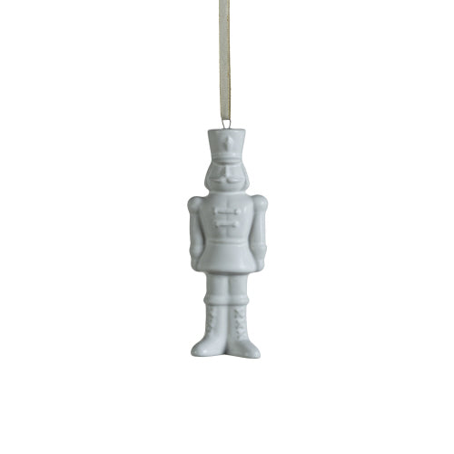White Ceramic Nutcracker Ornament