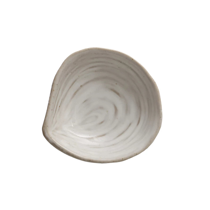 White Stoneware Shell Dish