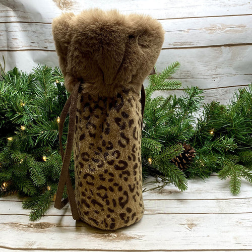 Leopard Wine Bag, Coffee Bean