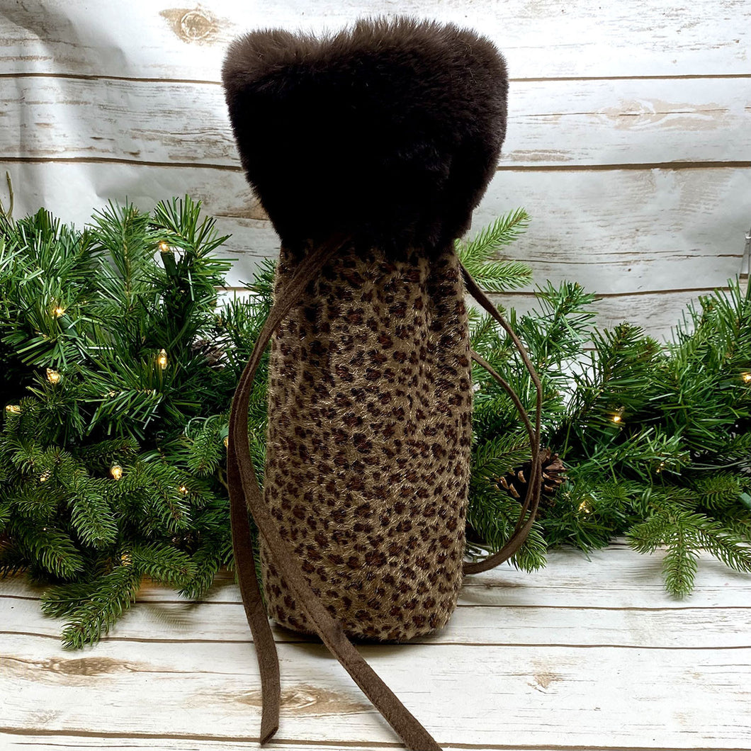 Leopard Beverage Bag, Brown