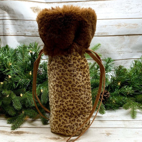 Leopard Beverage Bag, Tan