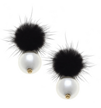 Load image into Gallery viewer, Aster Pom &amp; Pearl Earrings