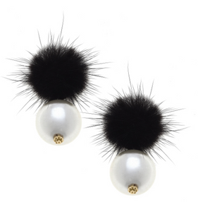 Aster Pom & Pearl Earrings