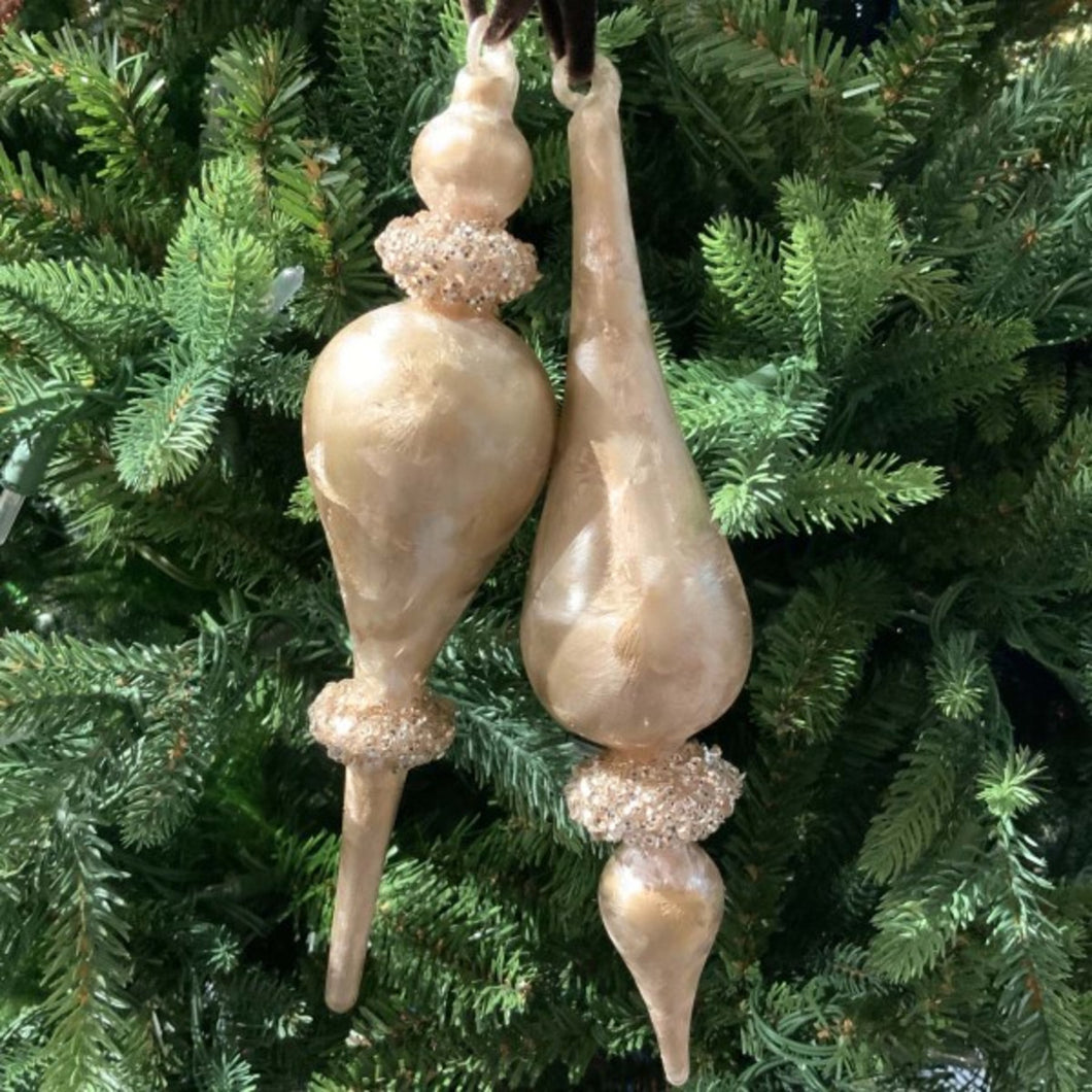 Rose Gold Glass Finial Ornament