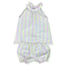 Load image into Gallery viewer, Tally Tie Pastel Stripe Bloomer/Short Set