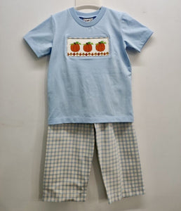 Pumpkin Smocked Boy's Pant Set