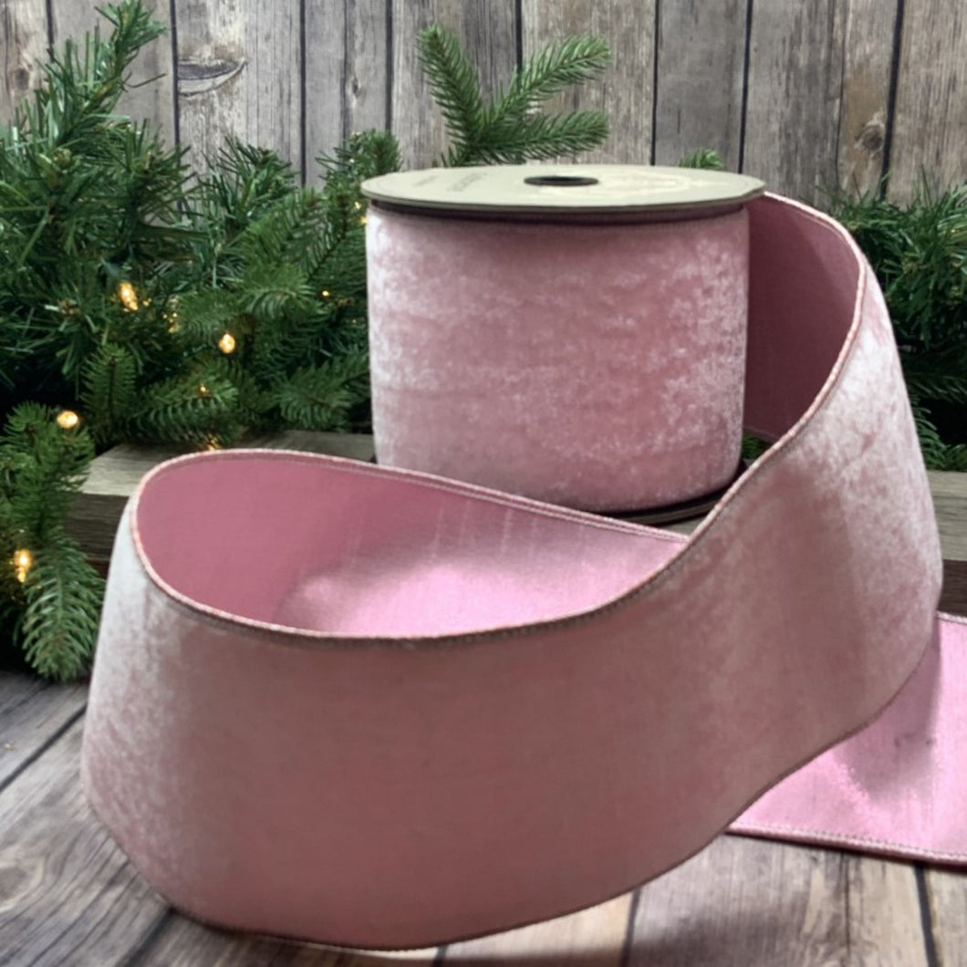 Velvet Metallic Ribbon, Pink