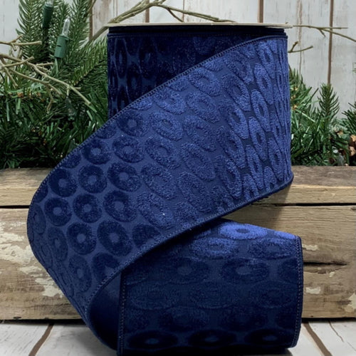 Jacquard Circle Ribbon, Navy